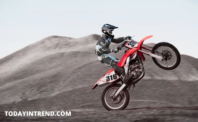 Dirt bike parked on a road