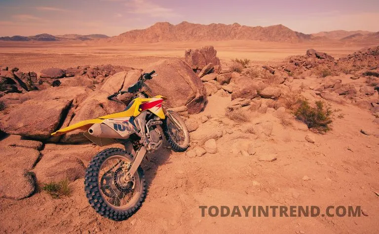 Dirt bike rider on an off-road trail