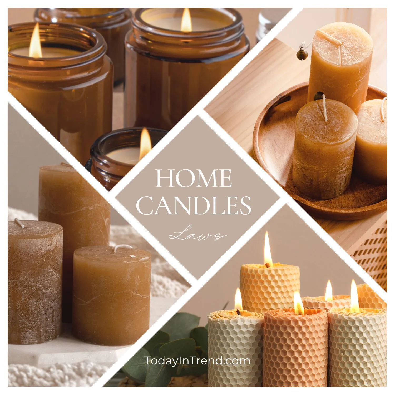 Handmade candles in glass jars ready for sale