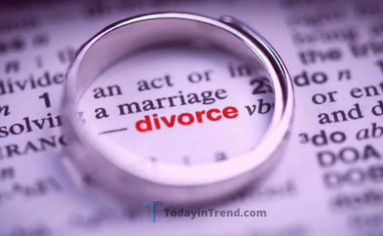 Divorce petition papers on a desk next to a pen