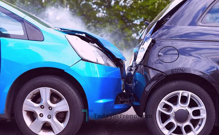 Two cars with minor damage after a fender-bender