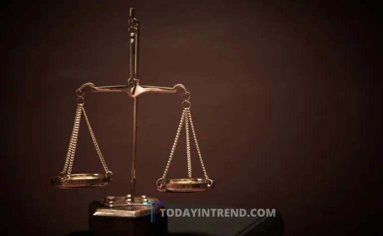 Scales of justice and law books