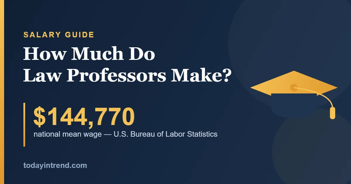How much do law professors make — $144,770 national mean wage (U.S. BLS)